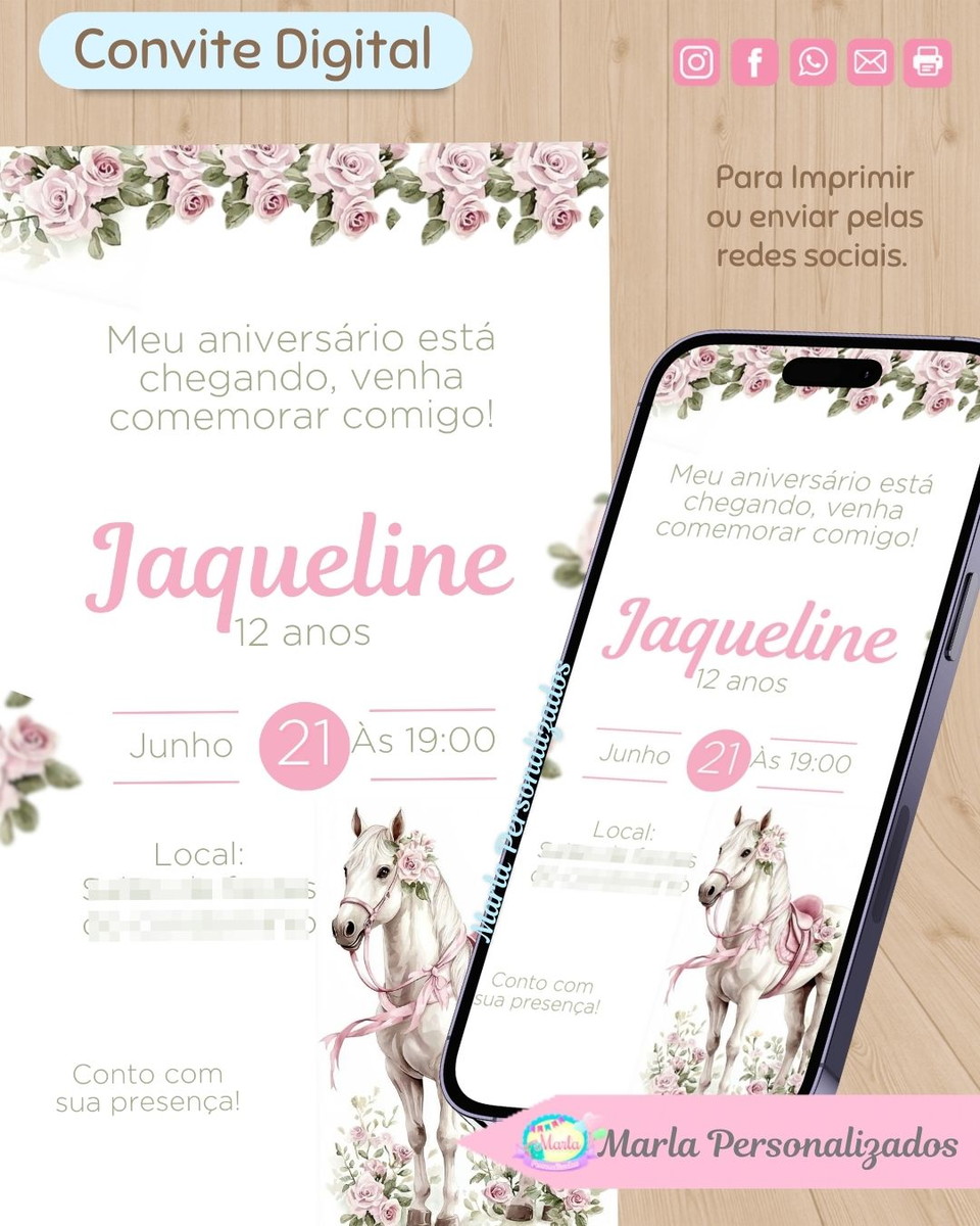 convite-digital-boiadeira-cavalo-branco-menina-convite-digital-boiadeira